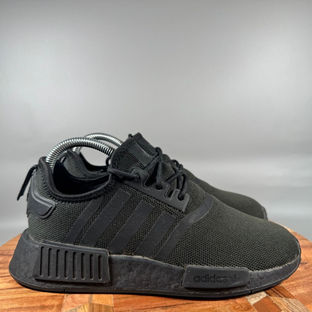Adidas NMD R1 Womens 6.5 Mens 5 Triple Black Mesh Running Shoes GZ9256